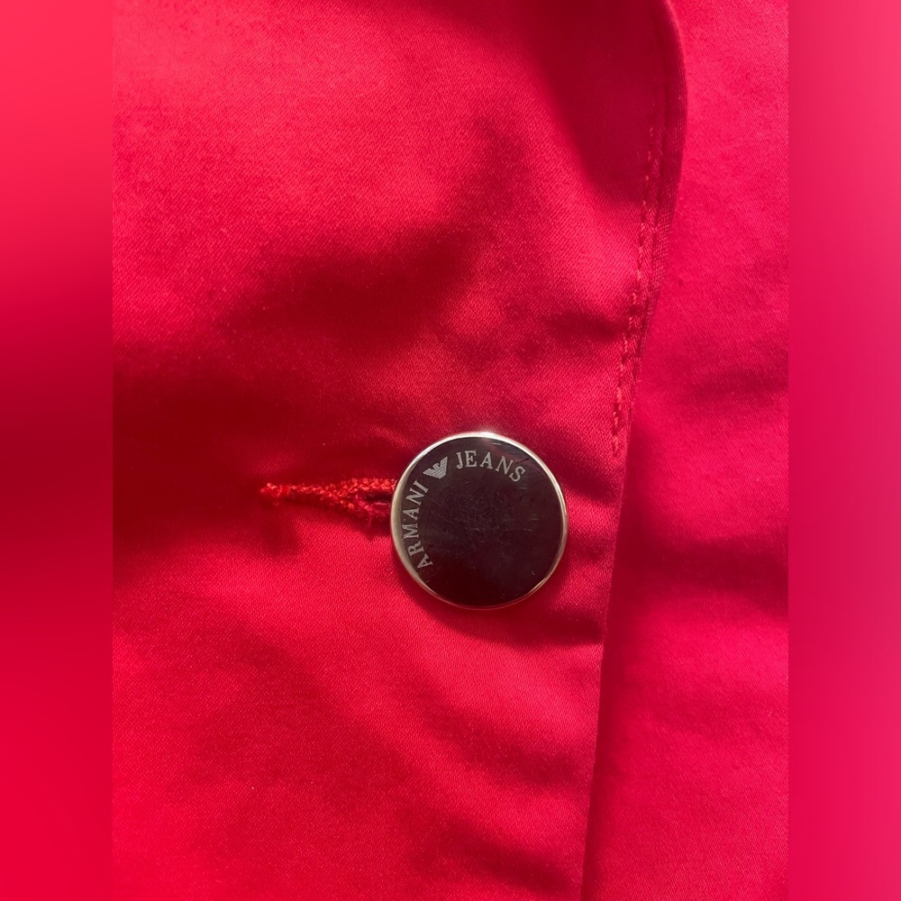 Armani Jeans Red Single-Button Blazer - Picture 3 of 9